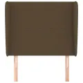 Tête de lit avec oreilles Marron foncé 103x23x118/128 cm Tissu