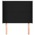 Tête de lit avec oreilles Noir 93x16x118/128 cm Tissu
