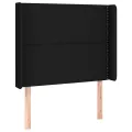 cadre de lit matelas LED Noir 90x190 cm Tissu