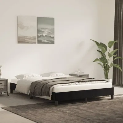 Cadre de lit Noir 140x190 cm Velours