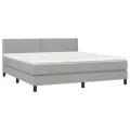 cadre de lit et matelas et LED Gris clair 180x200 cm