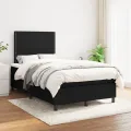 cadre de lit avec matelas Noir 120x200 cm Tissu
