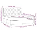 cadre de lit avec matelas Gris foncé 160x200cm Tissu