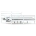 Cadre de lit Bois de pin massif 200x200 cm Blanc
