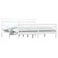 Cadre de lit Bois de pin massif 200x200 cm Blanc