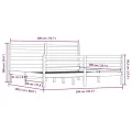 Cadre de lit Bois de pin massif 200x200 cm Blanc