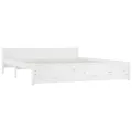Cadre de lit Blanc Bois massif 200x200 cm