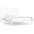 Cadre de lit Blanc Bois de pin massif 140x200 cm