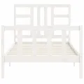 Cadre de lit et tête de lit blanc 100x200 cm bois massif