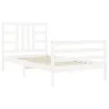 Cadre de lit et tête de lit blanc 100x200 cm bois massif