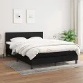 cadre de lit avec matelas Noir 140x200 cm Tissu