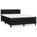cadre de lit avec matelas Noir 140x200 cm Tissu