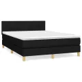 cadre de lit avec matelas Noir 140x190 cm Tissu