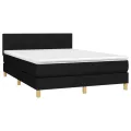 cadre de lit avec matelas Noir 140x190 cm Tissu