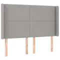 cadre de lit matelas LED Gris clair 140x200 cm Tissu