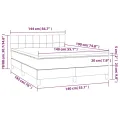 cadre de lit avec matelas Noir 140x190 cm Tissu