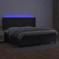 cadre de lit matelas LED Noir 200x200cm Similicuir