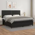 cadre de lit avec matelas Noir 200x200 cm Similicuir