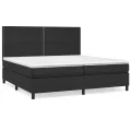 cadre de lit avec matelas Noir 200x200 cm Similicuir