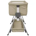 Lit pour bébé avec matelas Taupe Tissu de lin
