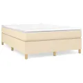 cadre de lit avec matelas Crème 140x190 cm Tissu