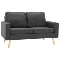 Ensemble de canapés 2 pcs Tissu Gris foncé