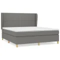 cadre de lit avec matelas Gris foncé 180x200cm Tissu