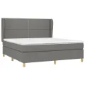 cadre de lit avec matelas Gris foncé 180x200cm Tissu