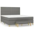 cadre de lit avec matelas Gris foncé 180x200cm Tissu
