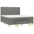 cadre de lit avec matelas Gris foncé 180x200cm Tissu