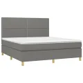 cadre de lit et matelas et LED Gris foncé 180x200 cm