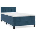 cadre de lit avec matelas Bleu foncé 90x190 cm