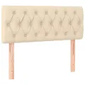cadre de lit avec matelas Crème 90x200 cm Tissu