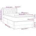 cadre de lit avec matelas Crème 90x200 cm Tissu