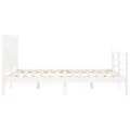 Cadre de lit avec tête de lit blanc 160x200 cm bois massif