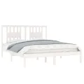 Cadre de lit Blanc Bois de pin massif 160x200 cm