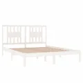 Cadre de lit Blanc Bois de pin massif 160x200 cm