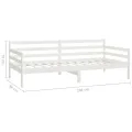Lit de repos avec matelas 90x200 cm Blanc Bois de pin massif