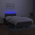 cadre de lit et matelas et LED Gris foncé 120x200 cm