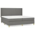 cadre de lit avec matelas Gris foncé 200x200cm Tissu