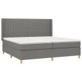 cadre de lit avec matelas Gris foncé 200x200cm Tissu