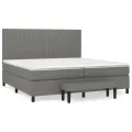 cadre de lit avec matelas Gris foncé 200x200cm Tissu