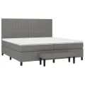 cadre de lit avec matelas Gris foncé 200x200cm Tissu