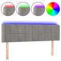 Tête de lit à LED Gris clair 147x16x78/88 cm Velours
