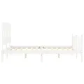 Cadre de lit avec tête de lit blanc 160x200 cm bois massif