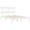 Cadre de lit avec tête de lit blanc 120x200 cm bois massif