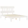 Cadre de lit avec tête de lit blanc 120x200 cm bois massif