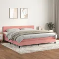 cadre de lit avec matelas Rose 200x200 cm Velours