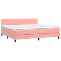 cadre de lit avec matelas Rose 200x200 cm Velours