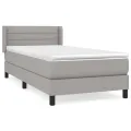 cadre de lit avec matelas Gris clair 100x200cm Tissu